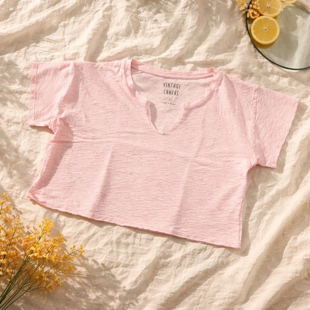 NWOT and in poly bag - Pink Vintage Canvas Cropped T-Shirt various sizes